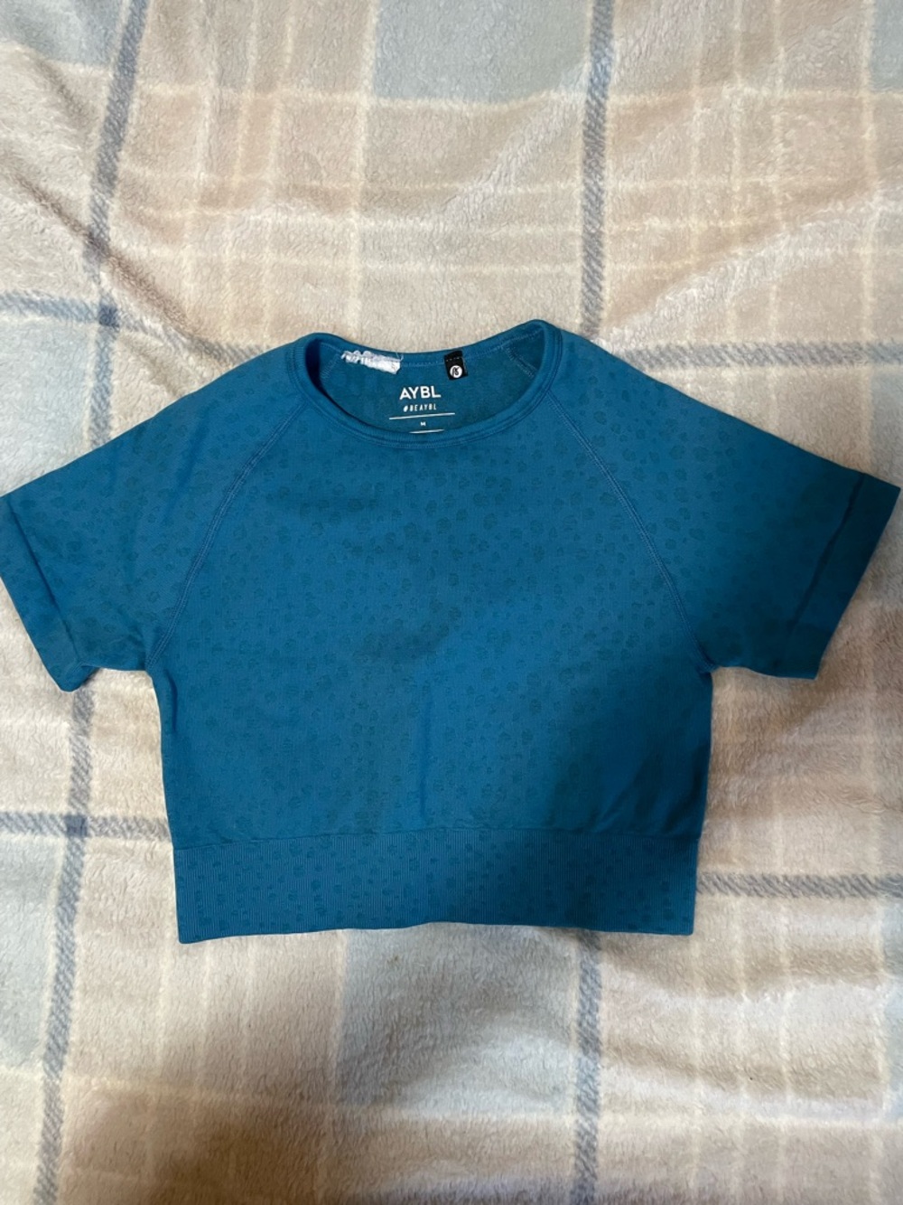 AYBL Teal Cropped Short Sleeve Active Top